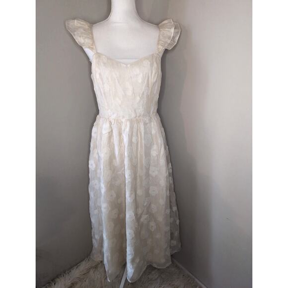 In February Dresses & Skirts - In February Ivory Cottagecore Midi Dress Large Feminine Boho Romantic